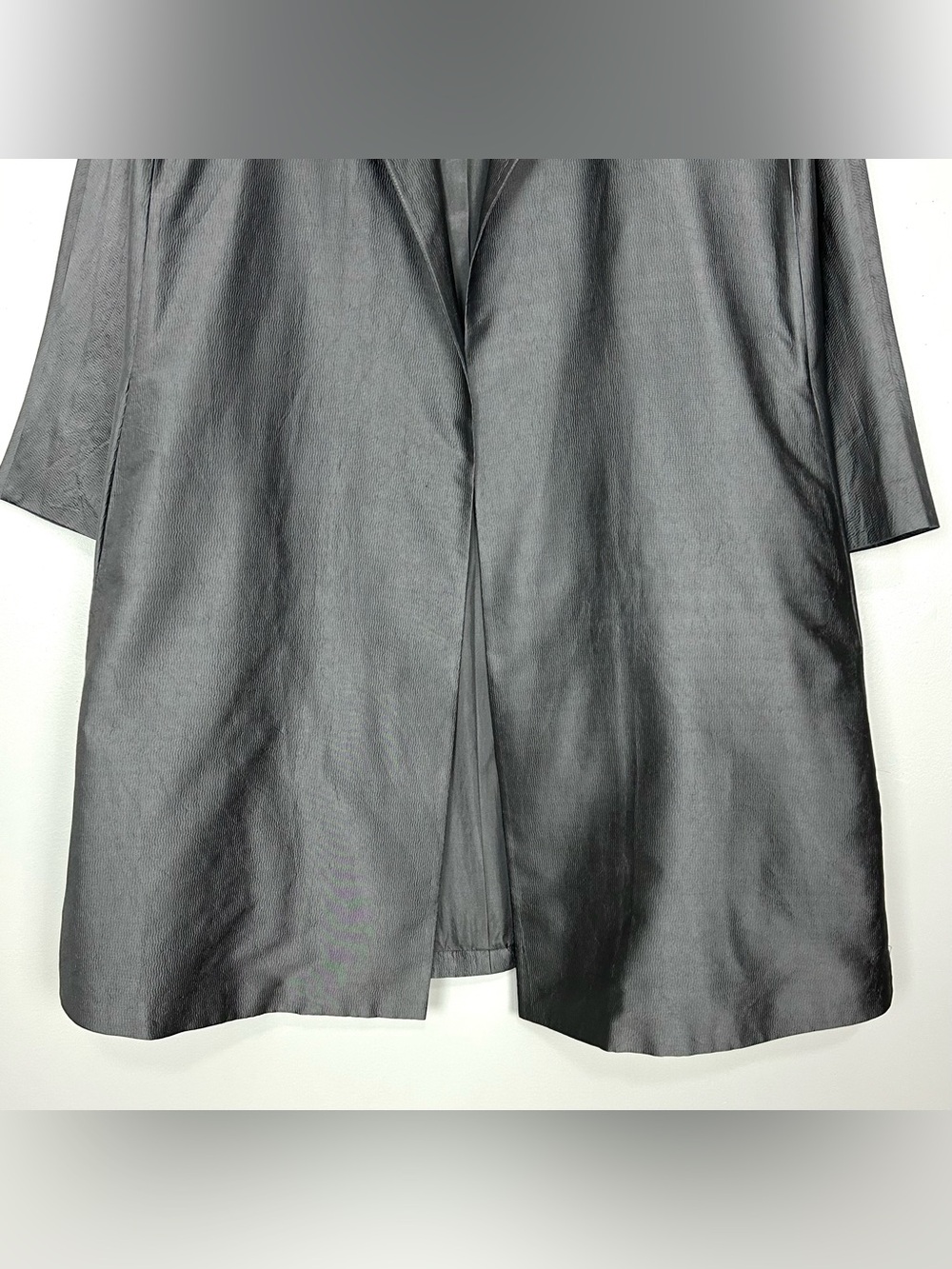 Eileen Fisher Silk Trench Jacket Women’s Size S Open Front Pockets Quiet Luxury - Picture 3 of 7